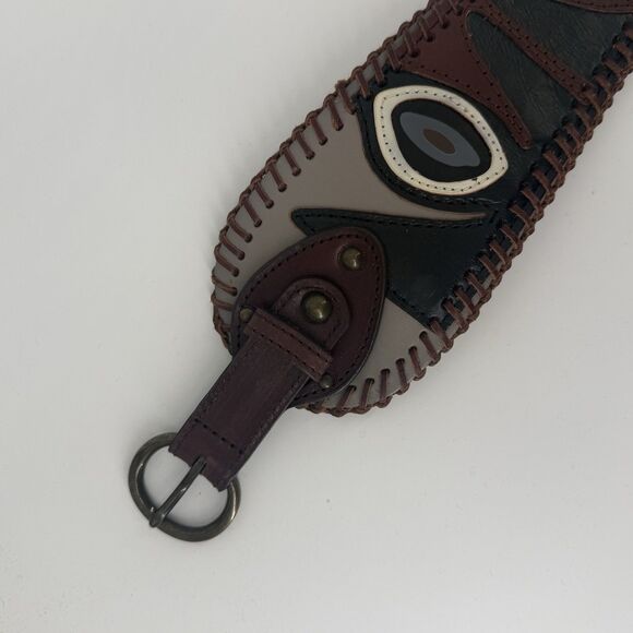 3.5" Wide Waist Leather Statement Belt Boho bohemian western equestrian multi 29 - Picture 6 of 12